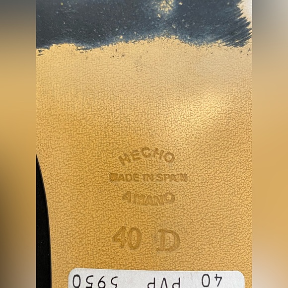 CLASSIC EL CORTE INGLES PUMPS SHOES ALMOND TOE BLOCK HEEL BLACK SUEDE 40 EU/9-D - Picture 8 of 12